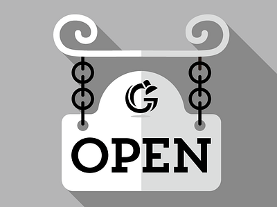 Open flat graphics icon illustration open sign