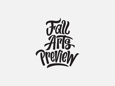 Fall Arts arts brush lettering type. fall typography