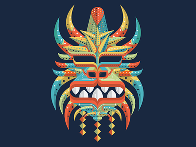 Vejigante art caribbean carnaval devil devil horns diablo icon illustration mask print puerto rico tribal vector vejigante