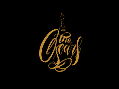 The Oscars awards brush calligraphy lettering logo oscars script typography
