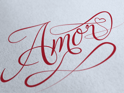 Amor (love) amor lettering love ornaments typography valentines day vector