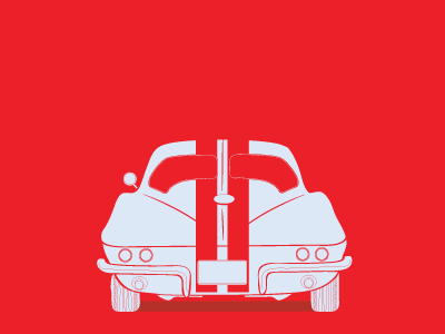 Split Window classic cars corvette ector illustration