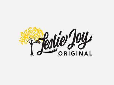 Leslie Joy brush lettering lettering logo design rebrand script tree vector