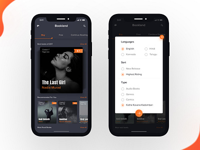 Bookland app book debut iphonex ui