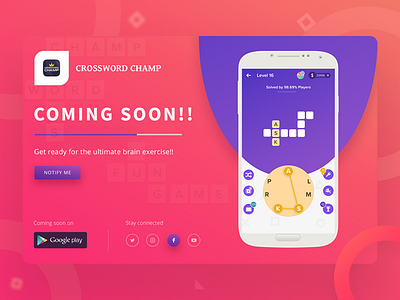 Crossword Game android coming soon crossword game game ui ux word game