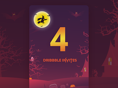 Happy Hall🎃ween !! android card dribbblers giveaway gradient halloween invite ios iphonex presentation theme theme design