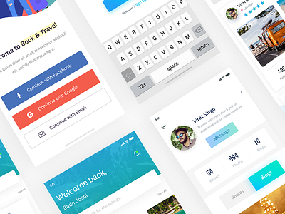 Travel App Concept app blog concept gradient ios iphonex presentation search signup travel travel app trip