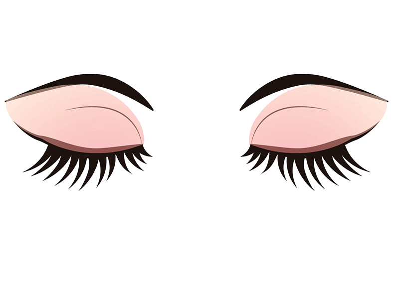 eyelash falling down animation