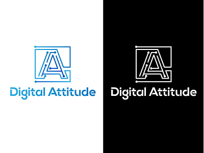 Digital Attitude Logo branding concept design icon illustration logo logo concept logo mark logodesign logotype minimalist logo typography vector web