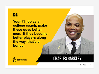 Coachbase Motivation Image banner charles barkley coach coachbase coaching motivation quotes sports yellow