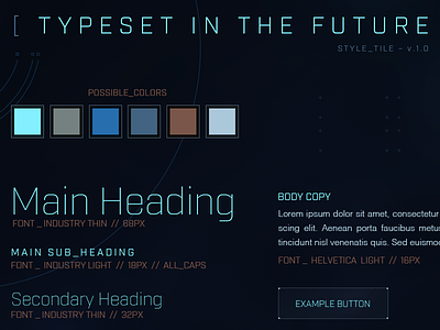Style Tile scifi style tile typography ui user interface
