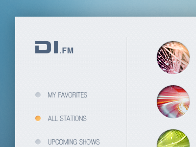 Minimal Player desktop app di.fm minimal music player typography ui