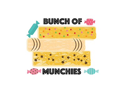 Bunch Of Munchies choclates concept food logo rice crisps