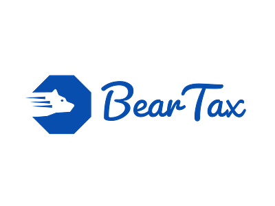 BearTax logo bear logo design flat illustrator logo