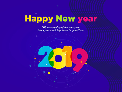 New Year2019 2019 blue happy new year new year new year 2019 visual design
