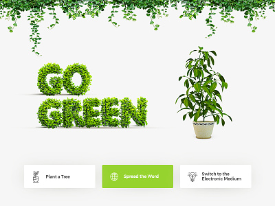 Go Green go green green landing page page plant uiux visual design