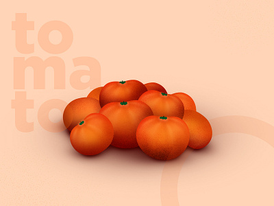 Tomato concept digital painting orange tomato ui design visual design website