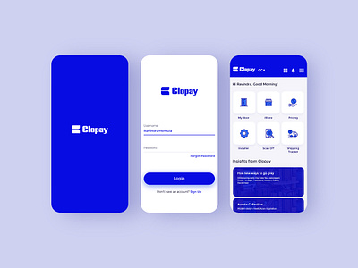 App Clopay app design blue login mobile app uidesign uiux design ux design visual design wireframe