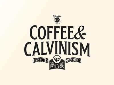 Coffee and Calvinism Final Logo branding coffee illustrator logo vintage