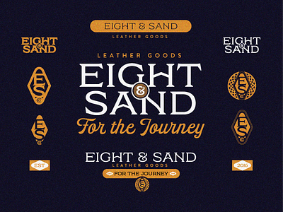 Branding Exploration for Eight & Sand branding concept leather typography