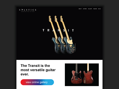 Solstice Guitars UX/Branding branding graphic design simple design sophisticated ux
