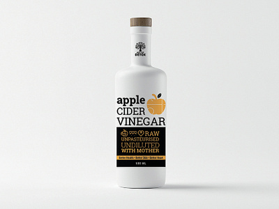 Apple Cider Vinegar Bottle branding design illustration logo typography vector
