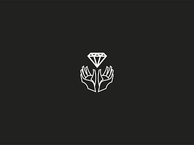 Diamond Hands Crypto Club bold crypto diamond hands icon logo logomark mark