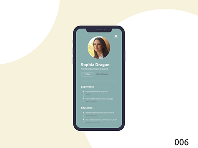 Daily UI 005 | User Profile app dailyui design ui user user account userprofile ux