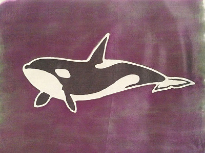 Orca: Silk graphic design illustration logo orca silk painting silkdye visual design