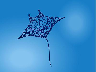 Mantaray graphic design illustrator logo manta ray tattoo tribal