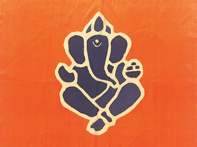 Ganesh: Dyed Silk ganesh graphic design illustration logo silk painting visual design