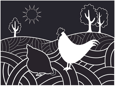 Chickens and Fields: Illustrator