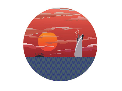 Sunset Cruise: Illustrator cruise drawing graphic design illustrator island photoshop sunset