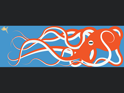 Octopus and Goldfish art fishtank goldfish graphic design illustration illustrator octopus photoshop visual design