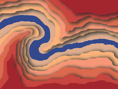 Colorado River/ Grand Canyon: Part 02 birds branding color colorado river contours design drawing eagles geography grand canyon graphic design icon illustration illustrator landscape logo paper art photoshop topography visual design