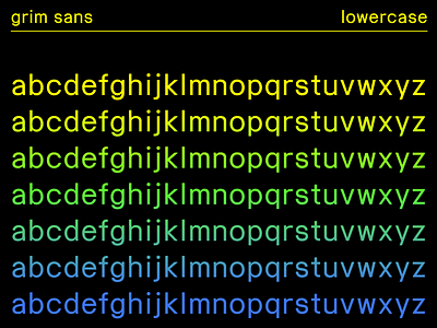 Grim Lowercase gradient lowercase type design