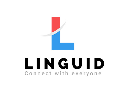 Linguid blue flat linguid logo red simple