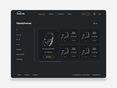 Web for professional audio store