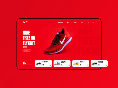 Nike UI Design app design ecommerce nike nike running nike shoes red redesign run shoes shoes store ui ui design ux ux design