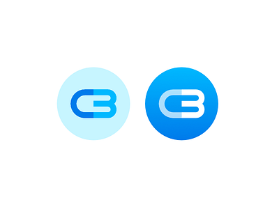 Cyan-Blue Logo blue circle geometric gradient logo monogram simple transparent