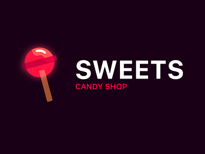 Sweets glow logo lollipop thirty logos