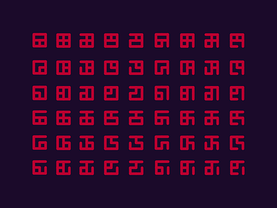 Symbols alphabet grid lettering syllabary symbol