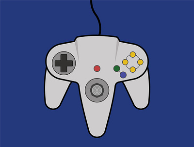 N64 Controller 64 controller design icon illustration nintendo vector video games