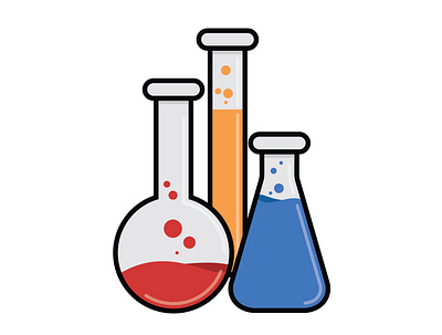 Test Tubes beakers chemicals chemistry flask icon illustration lab laboratory research science test tubes vector