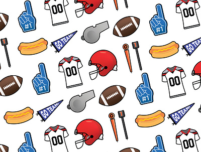 Football Game Day! football goal helmet hotdog icon illustration jersey vector