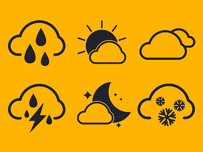 Weather Icons cloudy day icon illustrator night rain snow storm weather