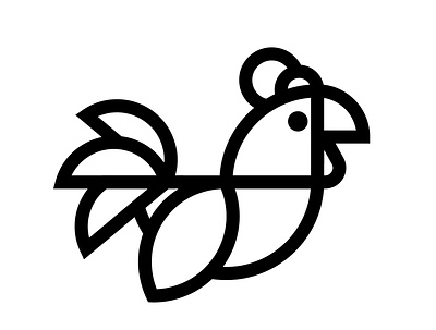 Chicken Icon animal animals bird chicken geometry icon line