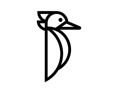 Woodpecker Icon animal bird birds design geometry icon line vector woodpecker