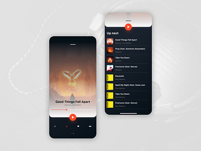Music player App app design mobile modern ui ux