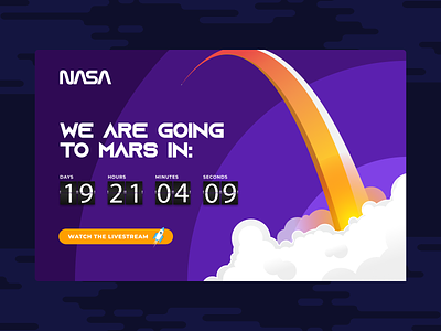 Landing Page - Nasa branding colorful colors countdown design illustration modern new space timer ui ux vector web